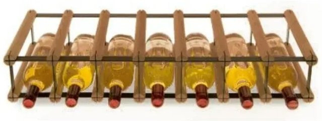 PROREGAL Modulares Weinregal Vinotega Mod aus massivem Kiefernholz, Braun geölt, H x B x T: 12,5 x 72,5 x 24,5 cm - Bild 1