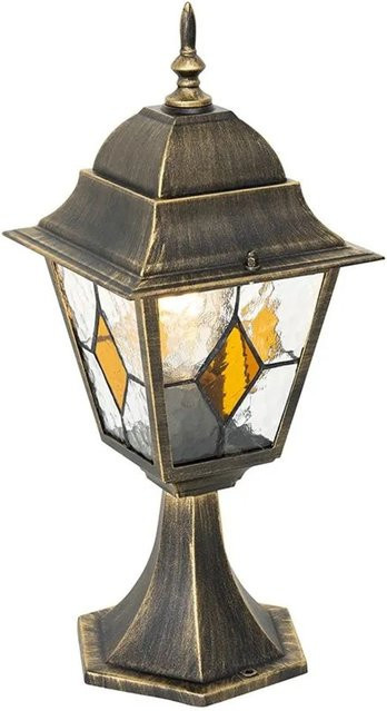 QAZQA Vintage Außenlaterne Antigua in AntikGold aus Aluminium und Glas, Höhe: 45 cm, IP44, E27 - Bild 1