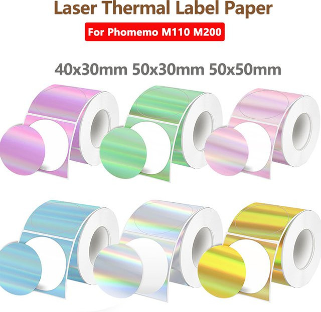 Phomemo Selbstklebendes Thermo-Etikettenpapier in Lila für M110 M200 M120 E210 Etikettendrucker, 50 x 50 mm - Bild 1