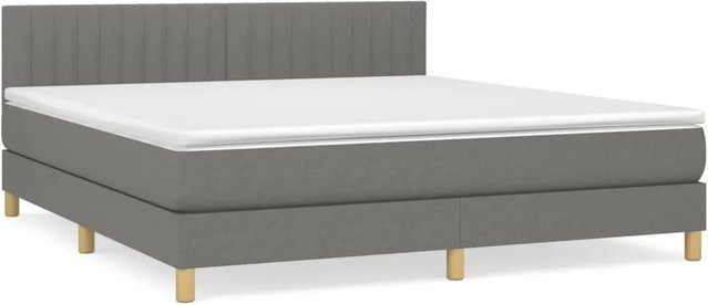 vidaXL Boxspringbett mit Matratze Hybrid-Design Dunkelgrau B/T/H: 180 x 200 cm - Bild 1
