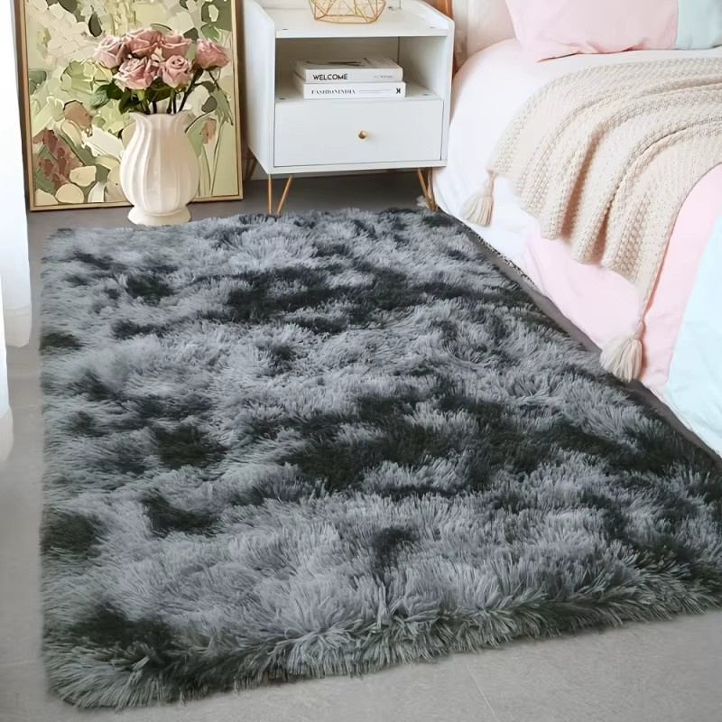 VIKAMA Filzteppich in Grau, moderner rechteckiger Teppich aus Nadelfilz für Wohnzimmer und Kinderzimmer - Bild 1