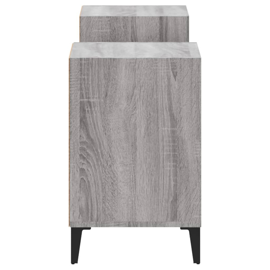 vidaXL TV-Schrank aus Holzwerkstoff und Metall in Grau, B/T/H: 160 x 35 x 55 cm - Bild 4