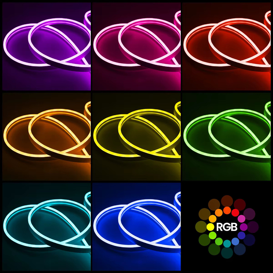Flexible RGB LED Neon Flex Lichterkette mit App- und Fernbedienung, IP67 Wasserdicht, Musik-Sync und Timer-Funktion, Multicolour 24V Neon-Lichtstreifen für Innenräume und Party - Bild 5