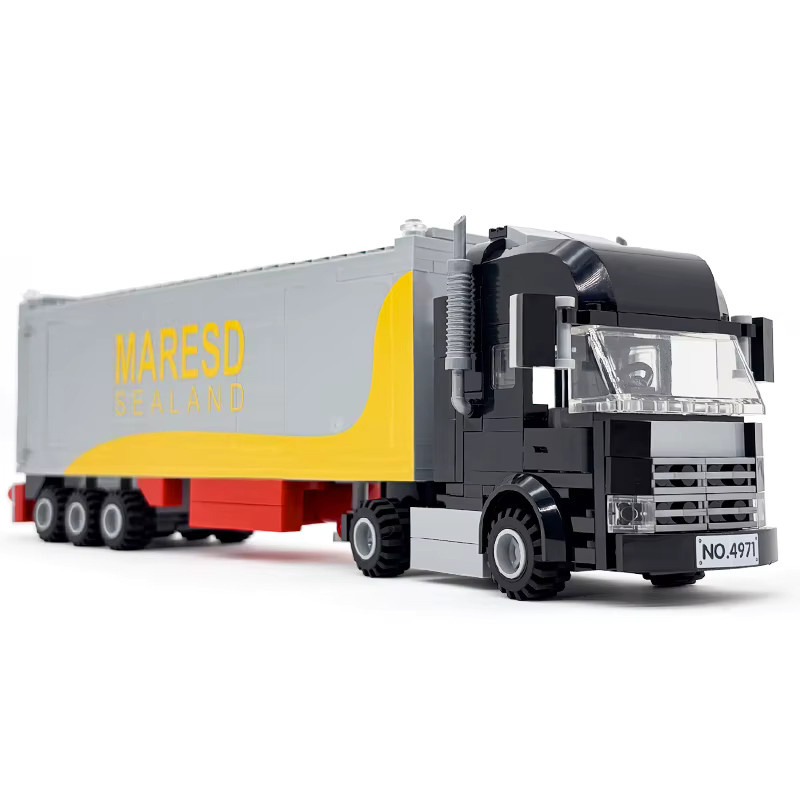 oenas Städtischer Schwerlast-Container-LKW, Baukasten, Sattelschlepper-Frachtfahrzeugmodell - Bild 2