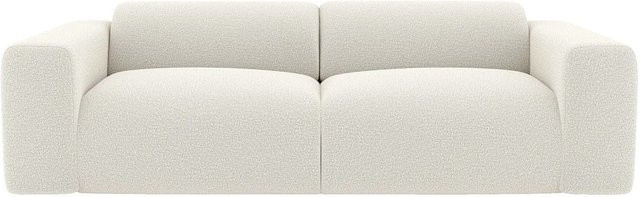 Vente-unique Sofa Pogni in Weiß mit Bouclé-Stoff ohne Schlafmöglichkeit, Breite: 205 cm - Bild 1