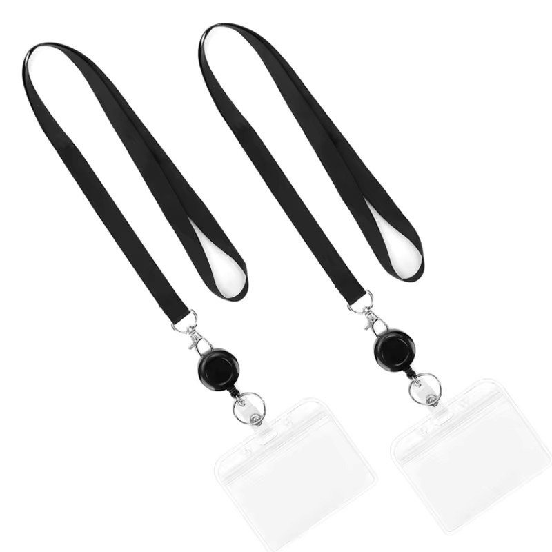 Transparentes ID-Kartenhalter Set mit Lanyard und Schlüsselanhänger aus Kunststoff - Bild 1