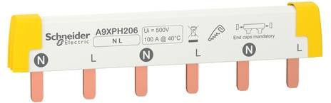 Schneider Electric A9XPH206 Phasenschiene, 10 Stück, multicolour - Bild 1