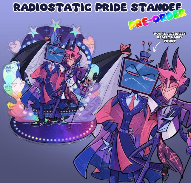 Bandai Hazbin Hotel Vox Alastor Standee-Anhänger, Einzelfigur, Bunt / Mehrfarbig - Bild 1