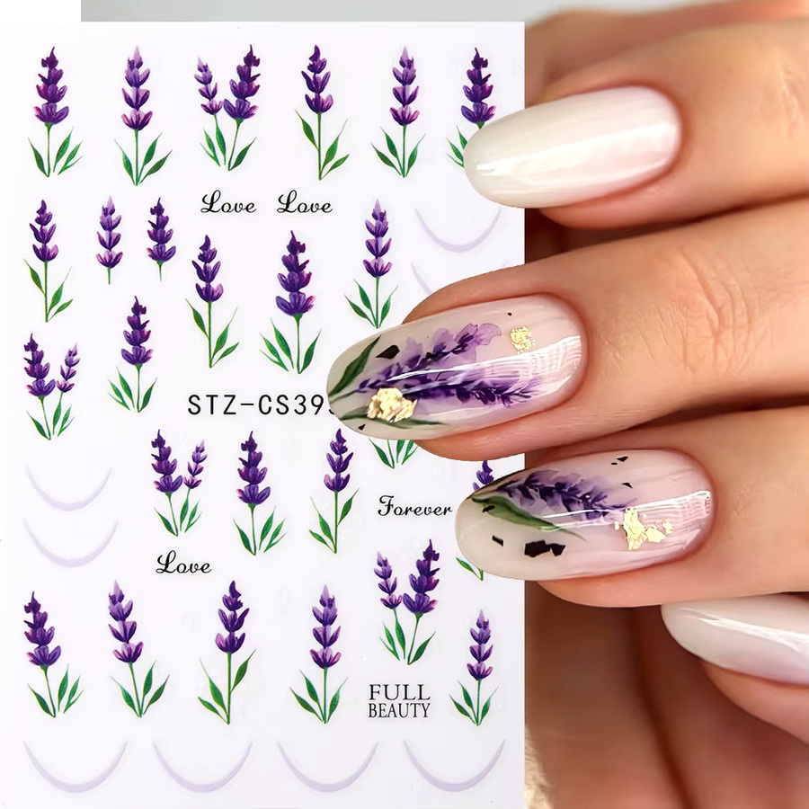 Full Beauty Nagelkunst-Aufkleber, Lila, Glänzend, 2 Stück - Bild 3