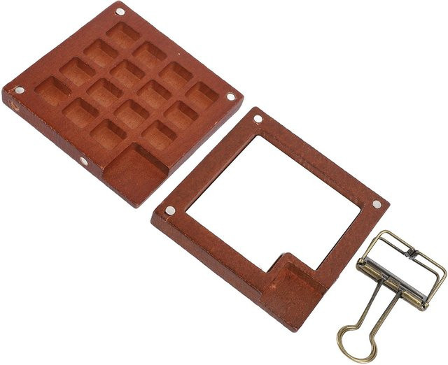 Tragbare Aquarellpalette Koogeelife mit 15 Fächern und Metallclip in Braun - Bild 1