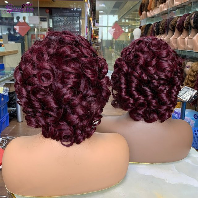 xbeauty Bob-Perücke, lockere Wellen, 250 % Dichte, Burgundy, Damen - Bild 1