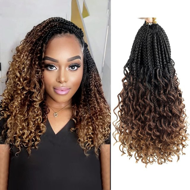 Goddess Box Braids Häkelhaar, 18 Zoll, 13 Strähnen, Synthetikhaar - Bild 1