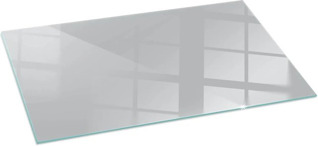 Tulup Glasplatte für Kamin als Funkenschutzplatte aus Glas in Grau, B: 140 cm, T: 70 cm - Bild 1