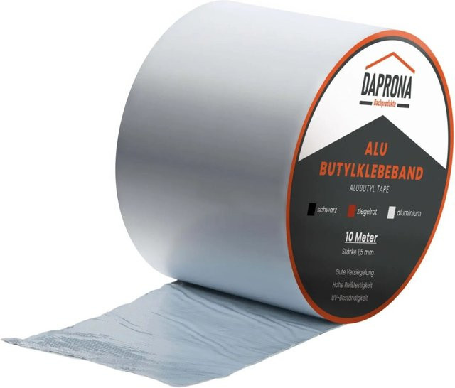 Daprona Butylband als wasserdichtes Dichtband und Reparaturband in Silber, Breite: 100 mm, Länge: 10 m - Bild 1