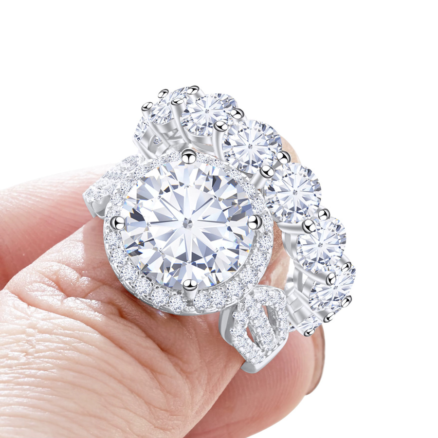 BIJOX STORY Ring-Set, 925 Silber, Bicolor, Moissanit, Unisex - Bild 1