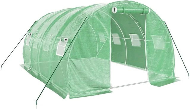 Furnicato Gewächshaus mit Stahlrahmen in Grün, Fläche: 12 m², B/T/H: 4 x 3 x 2 m - Bild 1