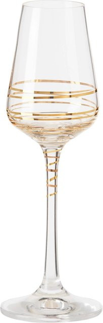 Bohemia Elegance Schnapsglas aus Kristallglas, transparent mit Gold, 65 ml - Bild 1