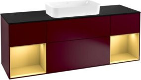 V&B Waschtischunterschrank Finion Wandbeleuchtung Platinum Glossy B: 160 cm, T: 50,1 cm, H: 50,1 cm - Bild 1