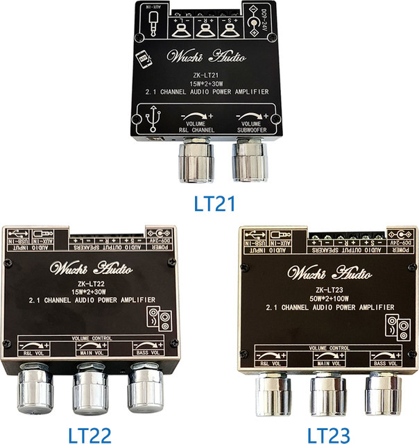 LOTHYE Bluetooth 2.1-Kanal Audio-Leistungsverstärker mit TWS True Wireless Funktion, Schwarz - Bild 1