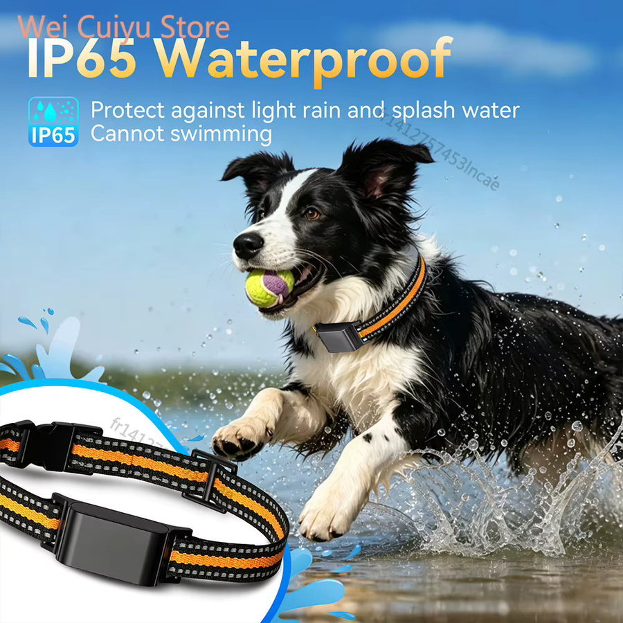 NUOYING GPS-Tracker-Halsband für Katzen und Hunde, IP67 wasserdichter Smart Pet Locator mit Echtzeit-WLAN-Standortverfolgung in Schwarz - Bild 2