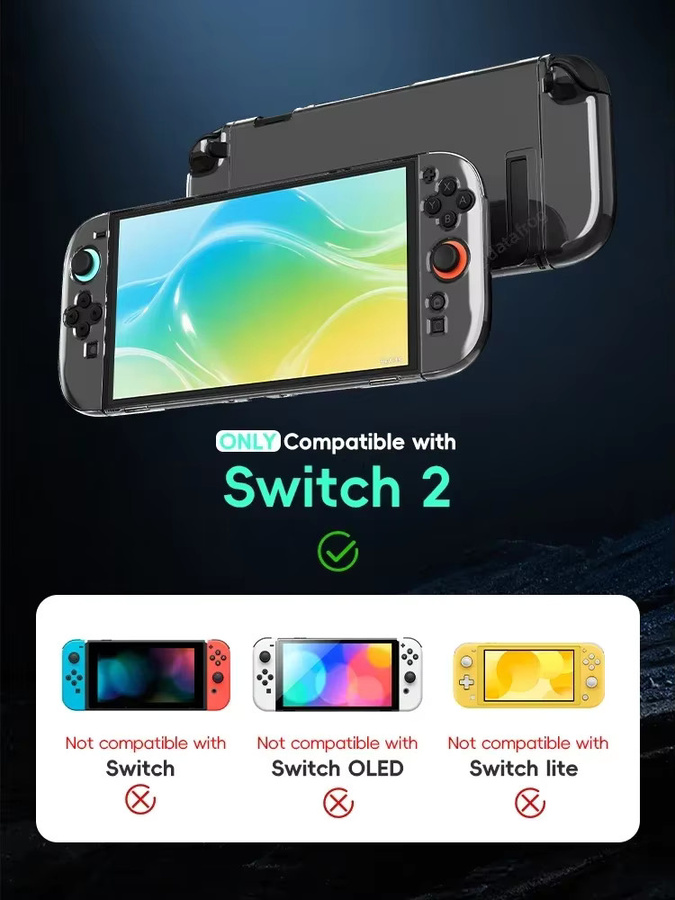 Nintendo Switch 2 Schutzhülle aus transparentem TPU für Konsole und Joy-Con - Bild 3