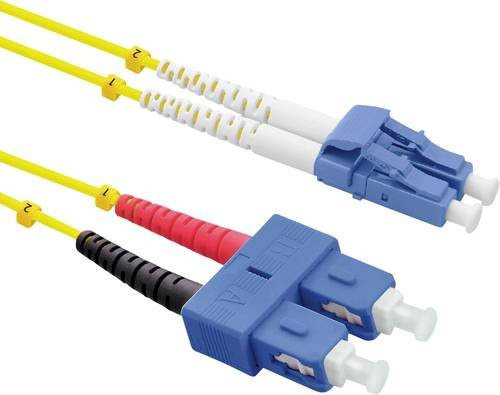 Roline Glasfaser LWL Anschlusskabel Gelb 3,00 m mit 1x LC-Stecker und 1x SC-Stecker 9/125 µ Singlemode - Bild 1