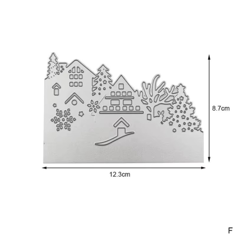 DIY Bastelset für Weihnachtskarten mit Motiven wie Haus, Baum, Schneemann und Weihnachtsmann aus Papier - Bild 4