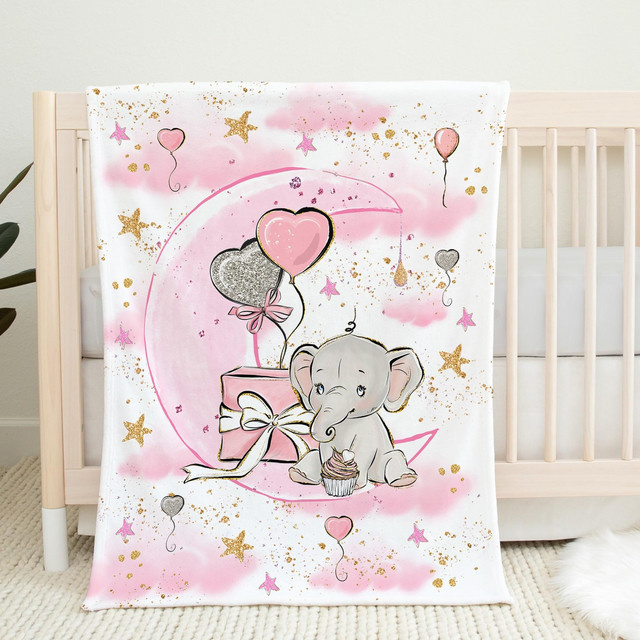 VIKAMA Kinderdecke mit Prinzessinnen-Design in Rosa, weich und bequem - Bild 1