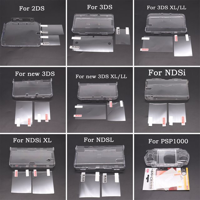 Transparente Kristall Schutzhülle aus Kunststoff für Nintendo 2DS, 3DS XL LL, NDSL und DSi NDSi XL LL - Bild 1
