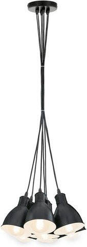 Eglo Pendelleuchte PRIDDY in Schwarz, runde Retro-Hängeleuchte aus Stahl mit E27 Fassung, Höhe: 110 cm, Durchmesser: 38,5 cm - Bild 1
