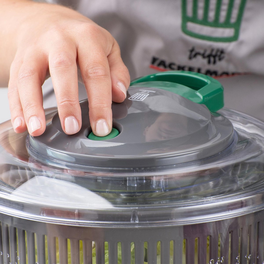 Fackelmann Salatschleuder Chefkoch mit Stopp-Taste, transparent, rund - Bild 3