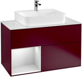 V&B Waschtischunterschrank Finion 100 in Weiß lackiert mit Regalfach links, B/T/H: 100 x 50,1 x 50,1 cm - Bild 1