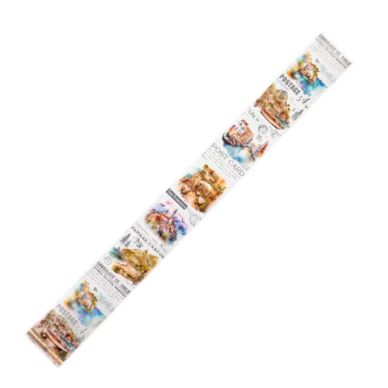 Card Lover Washi Tape Fluss der Jahre Serie Vintage Journal Masking Tape wasserfestes Papier für DIY Tagebuch und Scrapbook, Multicolor, Breite: 5 cm, Länge: 2 m - Bild 3