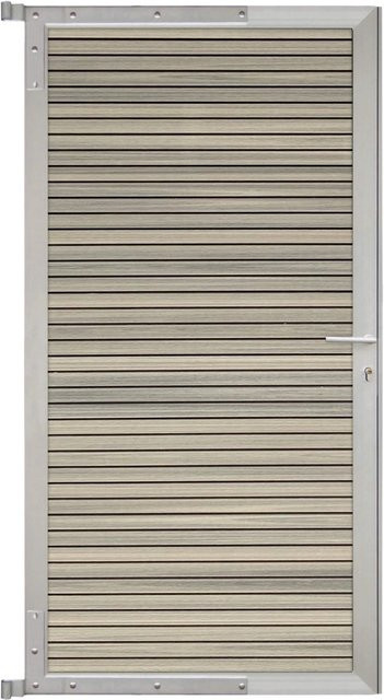GartenLand Steckzauntor Shadowline aus WPC und Aluminium in Amethystgrau und Silber, B: 90 cm, H: 175 cm - Bild 1