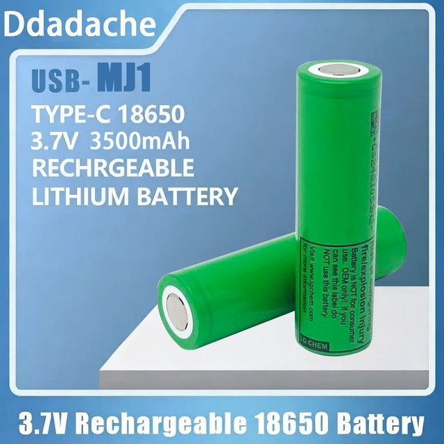 Ddadache INR18650 Li-Ionen-Batterie MJ1 3,7V 3500mAh wiederaufladbar, 10er-Pack, Farbe: Grün - Bild 1