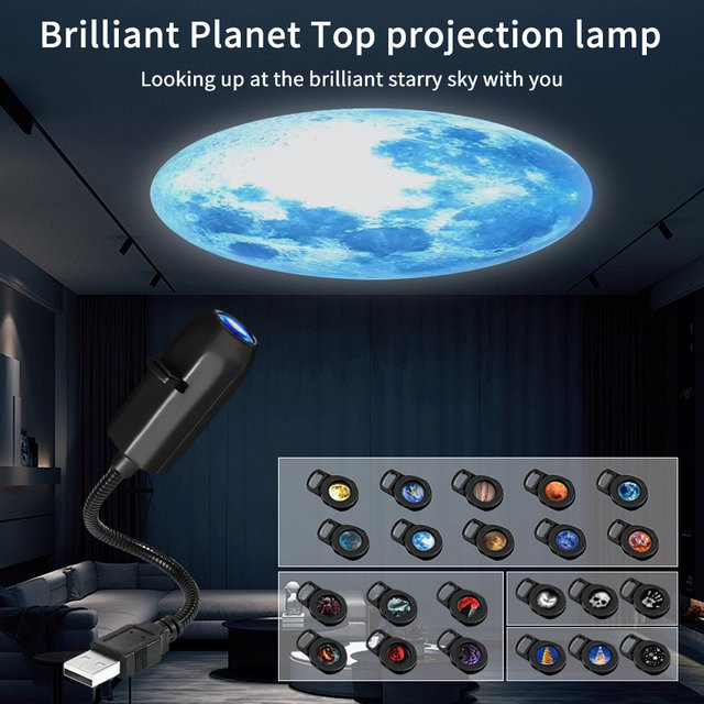 GGBEE USB Projektionslicht Planet für Schlafzimmer mit 5V Direct Insertion für Weihnachten und Halloween - Bild 1