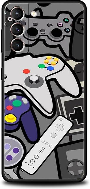 Handyhülle mit Spielcontroller Grafik für Samsung Galaxy S24 Plus S23 S22 S21 S20 Serie in Multicolour aus weichem TPU - Bild 1