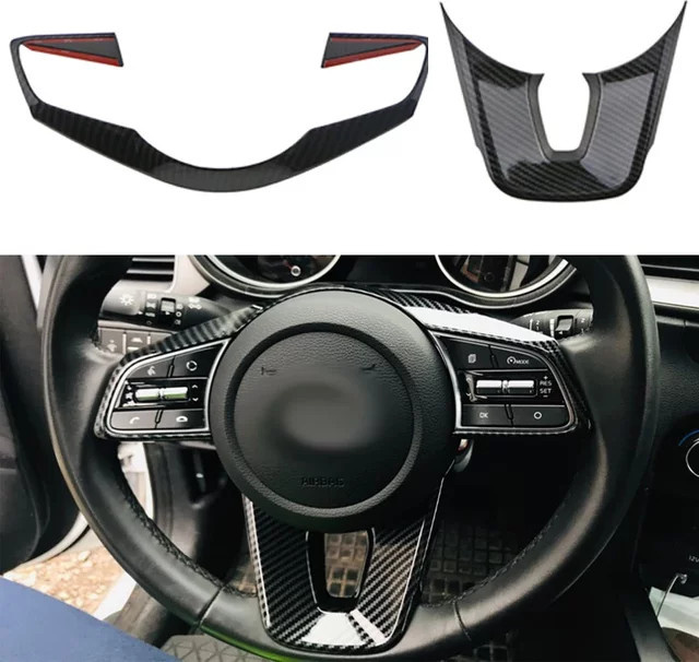 Lenkradknöpfe Schutzabdeckung Verkleidung Aufkleber Zubehör für Kia Forte K3 in Schwarz - Bild 1