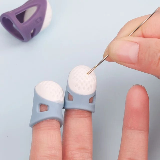 Multifunktionale Silikon-Fingerhüte in Mehrfarbig, atmungsaktive Fingerhülsen aus Gummi als schützendes Nähzubehör für DIY-Handwerk - Bild 1