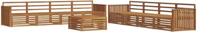 vidaXL Outdoor-Sofagarnitur aus Akazienholz, 9-teiliges Set in Braun mit Tisch und Mittelsofas - Bild 1