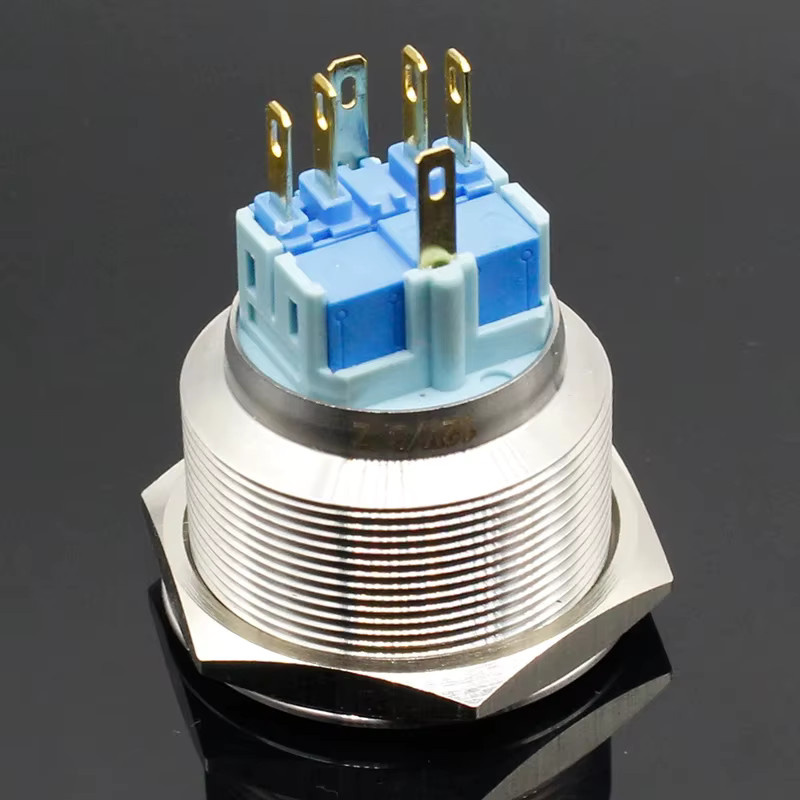 ELECAPITAL LED Druckknopf Schalter Blau 30mm Metall DPST für Industrie, Boot und Auto - Bild 4