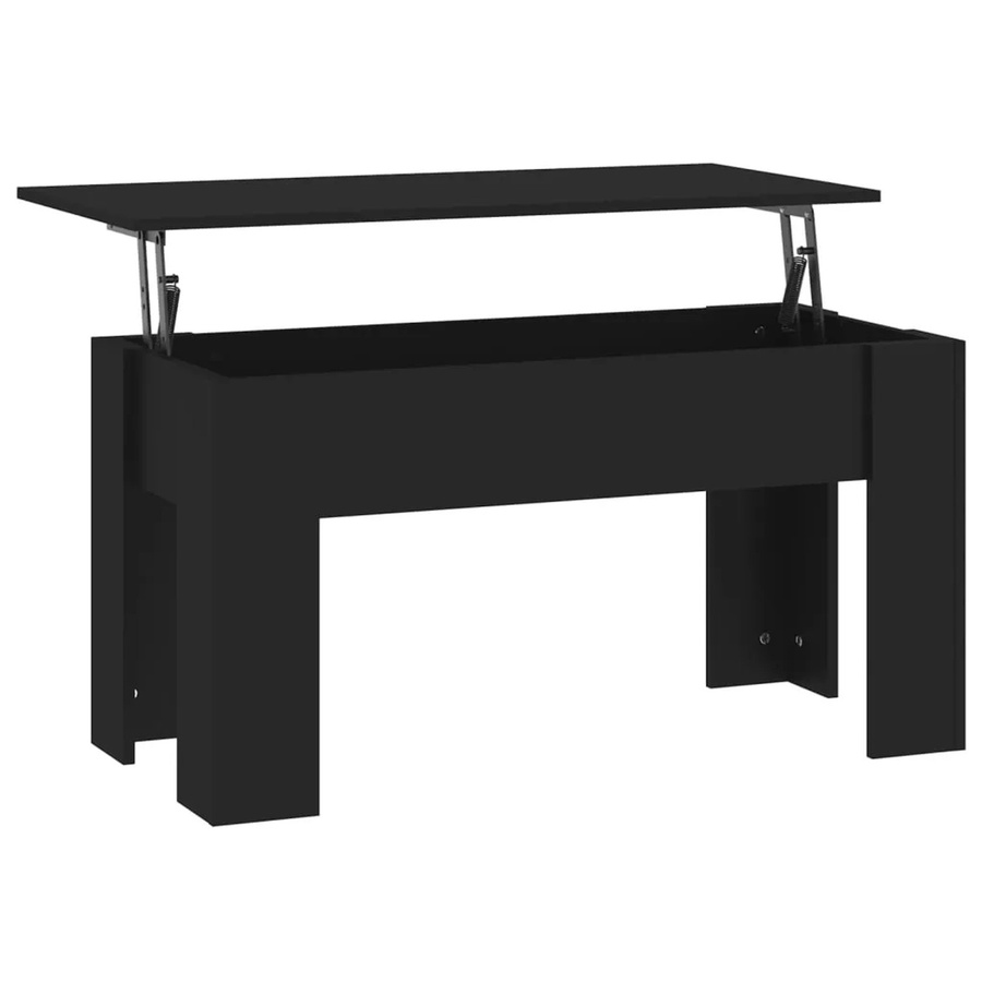 vidaXL Couchtisch modern in Schwarz mit Lift-up-Top aus Holzwerkstoff, B/T/H: 101 x 49 x 52 cm - Bild 2