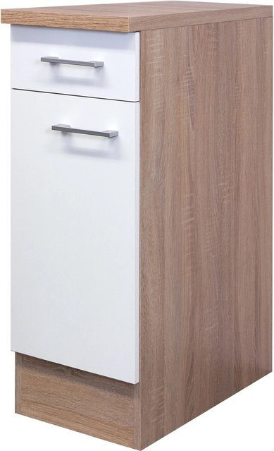 Flex-Well Küchenunterschrank Samoa in Weiß und Sonoma Eiche, B/H/T: 30 x 85 x 60 cm - Bild 1