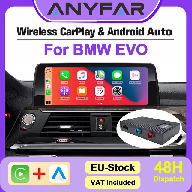 ANYFAR Kabelloses CarPlay und Android Auto Interface für BMW EVO MGU ID5 6 7 System, Schwarz - Bild 1