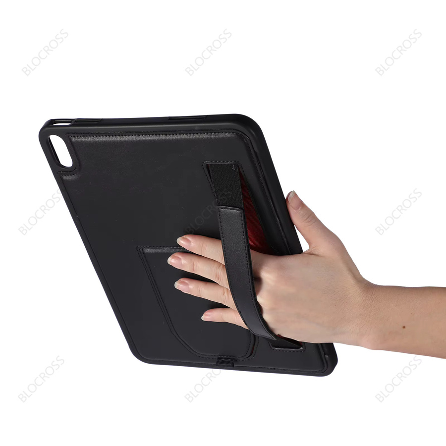 BLOCROSS Luxus-Ledertasche mit Wrist Band und Stand Cover für iPad Pro, Air und Mini in Schwarz oder Grau - Bild 2