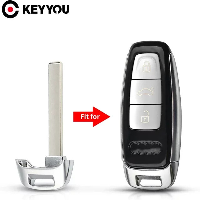 Keyyou Remote Autoschlüssel Hülle für Audi A3 A4 A5 A8L Q5 Q7 Q8 TT in Silber - Bild 1