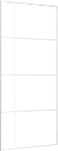 vidaXL Schiebetür aus Aluminium und ESG-Mattglas in Weiß, B/H: 90 x 205 cm - Bild 1
