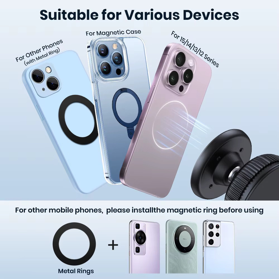TOPK Magnetische Autohalterung für Smartphones in Schwarz mit 360 Grad Rotation und Anti-Shake-Funktion - Bild 3