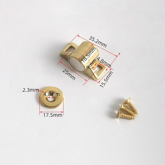 Yiran toy 1 Magnetischer Türschnapper aus Stahl, Set mit 3 Stück Neodym-Magnetverschlüssen für Schranktüren in Schwarz, Silber, Gold und Grau - Bild 1