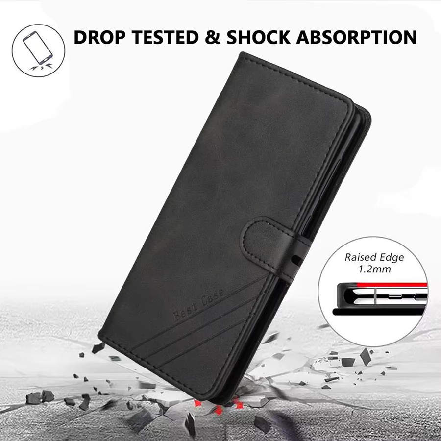 Luxus Flip Ledertasche für ZTE Blade A33S A34 A35 A53 A54 A55 A72 A73 A75 Brieftasche Abdeckung in Grau - Bild 2
